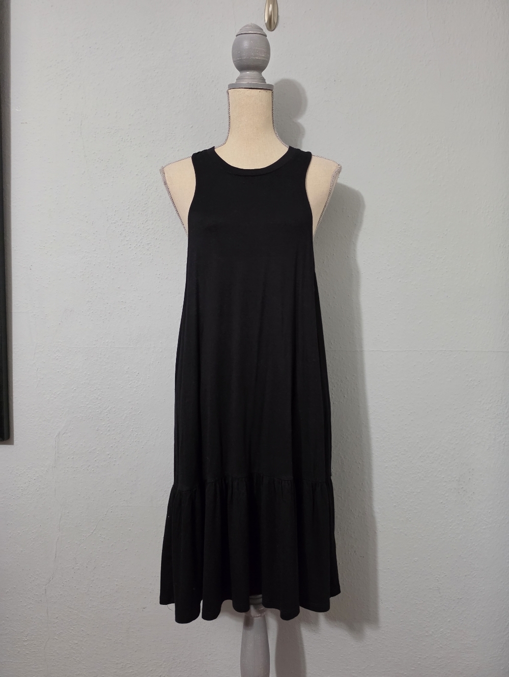 Nasty Gal Black Tan Top Ruffle Bottom Dress NWT XL